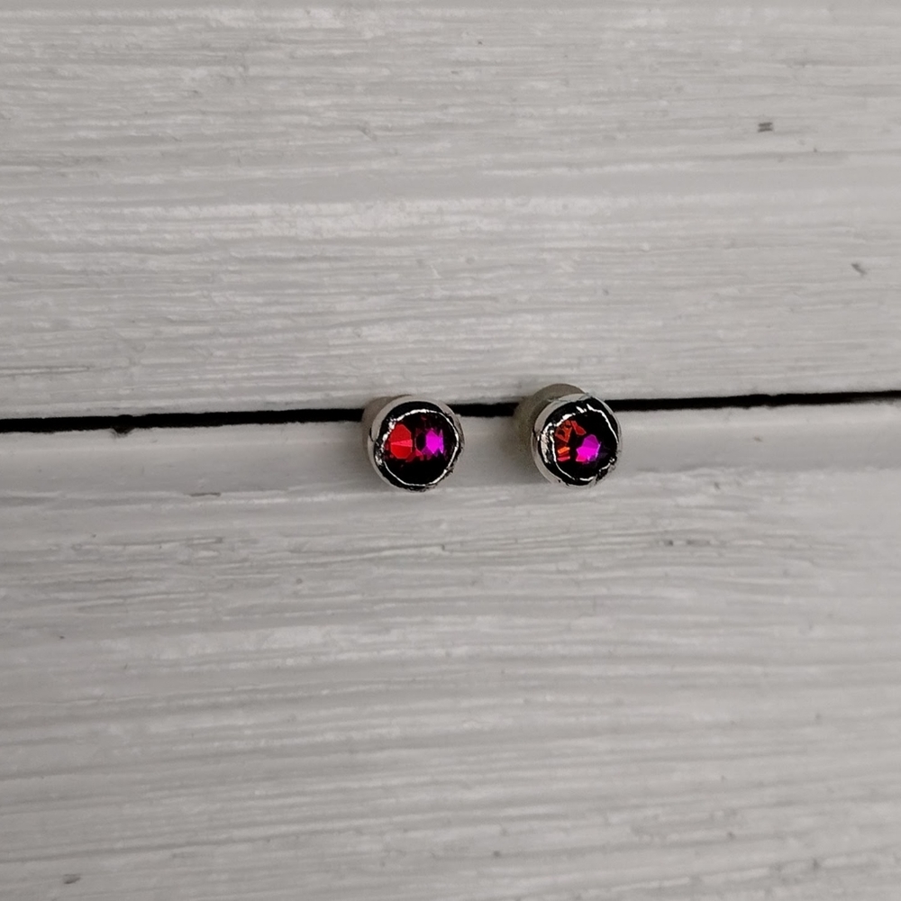 Sterling Silver color changing Swarovski crystal stud earrings